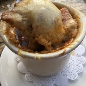 Gluten-free French onion soup from Mon Ami Gabi